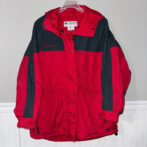 Vintage Columbia Sportswear Winter Ski Jacket Parka Size Womens L Red & Gray